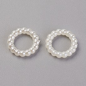 Cabujones de imitación de perlas de plástico abs, teñido, anillo, 10x2 mm
