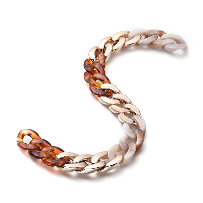 Cadenas de acera hechas a mano, cadena torcida, con anillos de enlace acrílicos y anillos de enlace de plástico ccb