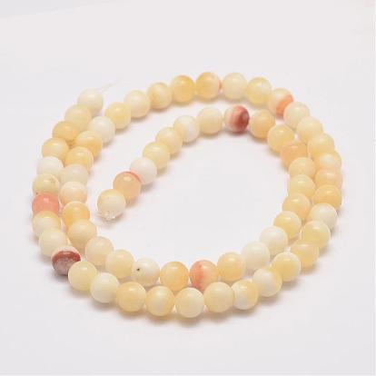 Natural Honey Jade Bead Strands, Round