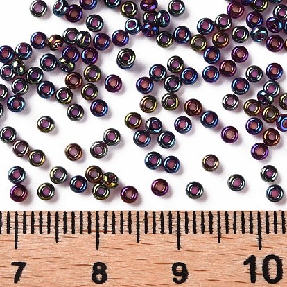 Grade A Round Glass Seed Beads, Transparent Colours Rainbow