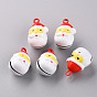 Christmas Baking Painted Brass Bell Pendants, Father Christmas