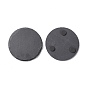 Natural Black Stone Cup Mat, Rough Edge Coaster, with Sponge Pad, Flat Round