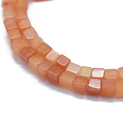 Natural Red Aventurine Beads Strands, Cube