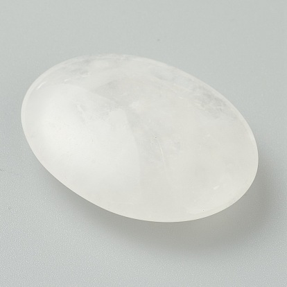 Pierre de palmier ovale en cristal de quartz naturel, pierre de poche de guérison reiki pour la thérapie de soulagement du stress anxieux