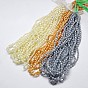 Electroplate Glass Beads Strands, Full Plated, Faceted, Oval, 6x4mm, Hole: 1mm, about 72pcs/strand, 16 inch