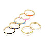 Adjustable Brass Micro Pave Clear Cubic Zirconia Finger Rings, with Enamel, Nickel Free, Triangle, Real 16K Gold Plated
