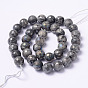 Electroplate Natural Labradorite Round Bead Strands, Faceted