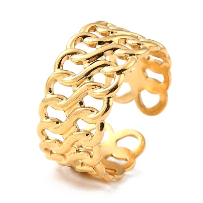 Revestimiento iónico (ip) 304 anillos para los dedos de acero inoxidable, anillos del manguito, larga duración plateado, forma de cadena