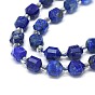 Natural Lapis Lazuli Beads Strands, with Seed Beads, Faceted, Bicone, Double Terminated Point Prism Beads
