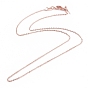 Латунные кабельные цепи ожерелья, долговечный, с застежками в форме когтей лобстера и стопорными бусинами