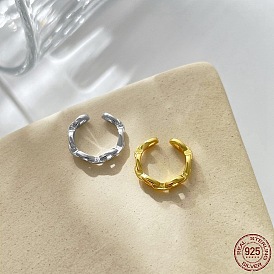 925 boucles d'oreilles manchette en argent sterling pour femmes, en forme de chaîne