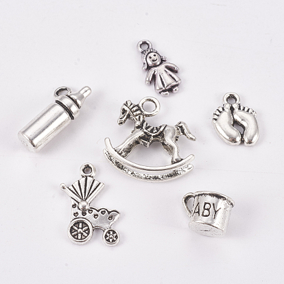 Tibetan Style Alloy Pendants, Baby Theme, Mixed Shapes