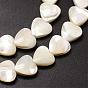Natural Trochid Shell/Trochus Shell Beads Strands, Heart, 10x10x4mm, Hole: 1mm, about 42pcs/strand, 15.75 inch