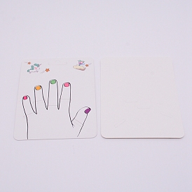 Пластиковые карты дисплея кольца, для подвешивания 5 шт. кольцо дисплей, прямоугольник с единорогом