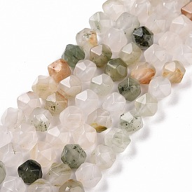 Perles naturelles de quartz brins, facette, ovale