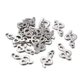 201 Stainless Steel Charms, Laser Cut, Musical Note