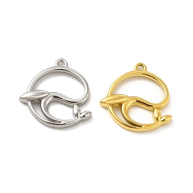 Ion Plating(IP) 304 Stainless Steel Pendants, Dolphin Charm