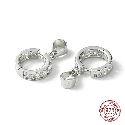 925 balles pendentif en zircon cubique micro pave en argent sterling, ice pick & bélières, anneau