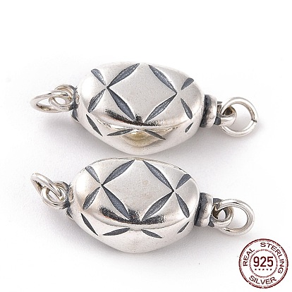 925 Sterling Silver Bayonet Clasps, Oval