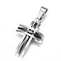 304 Stainless Steel Pendants, Frosted & Smooth Surface, Cross
