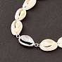 304 Stainless Steel Necklaces, with Link Chain and Shell Link, for Women