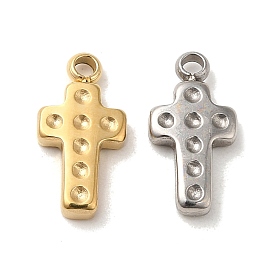 304 Stainless Steel Charms, Cabochon Settings, Cross