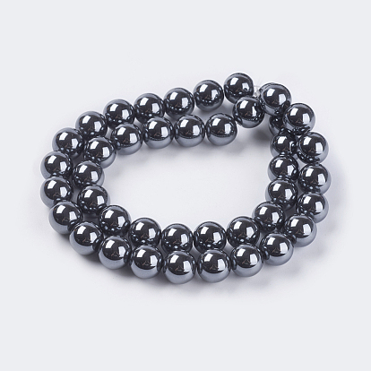 Non-Magnetic Synthetic Hematite Beads, AA Grade Round Beads, 10mm, Hole: 1mm