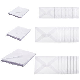 Nbeads 36pcs 3 style enveloppes en papier parchemin vierge, semi-transparent, rectangle