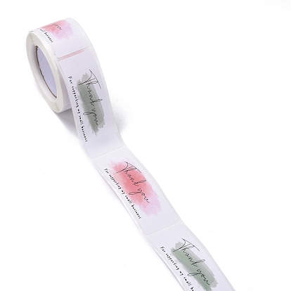Étiquette cadeau autocollante en papier youstickers, rectangle avec mot merci appréciation autocollants étiquettes, pour les cadeaux de fête décoratif