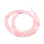 Natural Rose Quartz Flat Oval Bead Strands, 14x10x6mm, Hole: 1mm, about 29pcs/strand, 15.7 inch