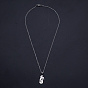 201 Stainless Steel Pendants Necklaces, with Cable Chains and Lobster Claw Clasps, Fox