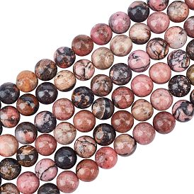 ARRICRAFT Natural Rhodonite Beads Strands, Round