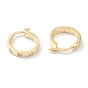 Brass Micro Pave Clear Cubic Zirconia Hoop Earrings, Ring with Star
