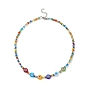 Glass Seed Beaded Necklaces for Women, Millefiori Glass Beads Bib Necklaces