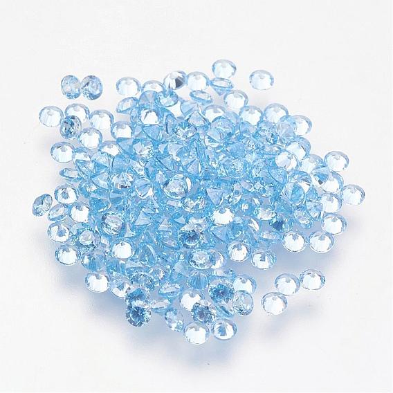 Cabochons de zircon cubiques aquamarine, forme de diamant