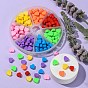 140Pcs 7 Colors Handmade Polymer Clay Beads, Heart