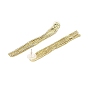 Cubic Zirconia Chains Tassel Earrings, Brass Dangle Stud Earrings