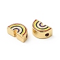 Rack Plating Brass Enamel Beads, Cadmium Free & Lead Free, Real 18K Gold Plated, Rainbow