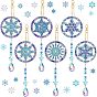 DIY Christmas Snowflake Pendant Decoration Diamond Painting Kits, Crystal Teadrop Prism Suncatcher, Rainbow Maker with Lobster Claw Clasp