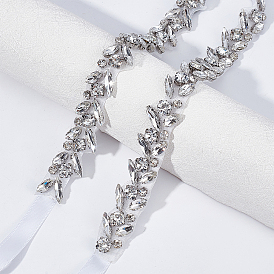 Chgcraft ceinture de mariée strass cristal pour robe de mariée, ceinture exquise pour ceinture de mariage, ruban avec perles de strass en laiton