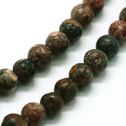 Natural Leopardskin Beads Strands, Round