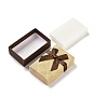 Cajas de embalaje de juego de joyas de cartón., con la esponja en el interior, para anillos, pequeños relojes, , Aretes, , Rectángulo con bowknot