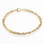 304 Stainless Steel Rope Chain Anklets, with Lobster Clasps