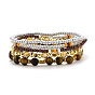 Ensemble de bracelets extensibles avec pierres précieuses et hématite synthétique et perles de verre, bracelets empilables pour femmes filles