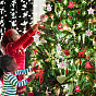 Деревянные украшения, елка висит украшения, с джутовым шпагатом, для рождественской вечеринки подарок украшение дома