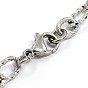 Fashionable 304 Stainless Steel Composite Figaro Cable Chains Bracelets, with Lobster Claw Clasps, 8-1/4 inch (210mm), 7mm
