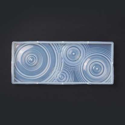 Moldes de silicona con base de exhibición de efecto ondulado rectangular diy, moldes de resina, para resina uv, fabricación artesanal de resina epoxi