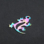 Placage ionique (ip) 201 pendentifs en acier inoxydable, Coupe au laser, gecko