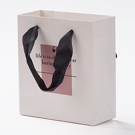 Sacs en papier kraft, avec poignées, pour sacs-cadeaux et sacs à provisions, rectangle