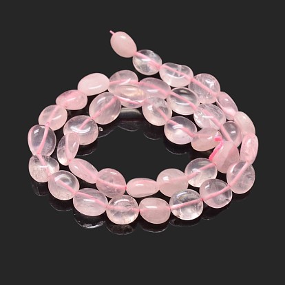 Natural Rose Quartz Nuggets Beads Strands, Tumbled Stone, 4~8x6~9x5~7mm, Hole: 1mm, about 15.3 inch ~15.7 inch